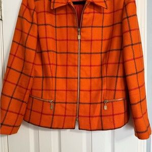 St. John Vibrant Orange and brown Blazer 14